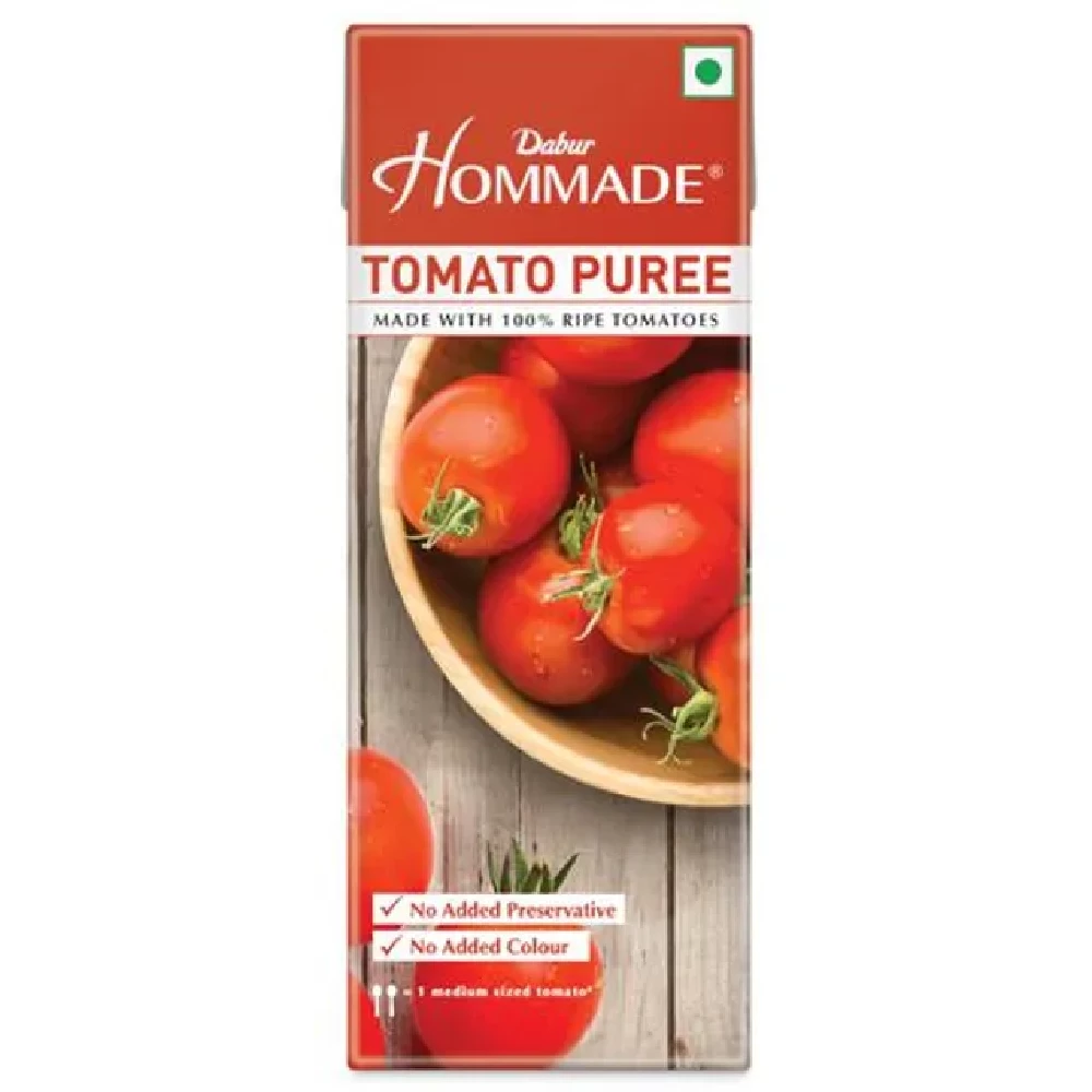 Dabur Hommade Tomato Puree - From 100percent Ripe Tomatoes, No Added Preservatives, 200 g-1.webp